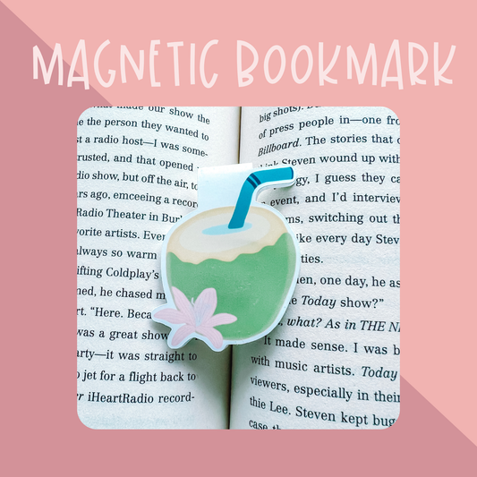 Coconut Magnetic Bookmark | Summer Bookmark | Page Saver