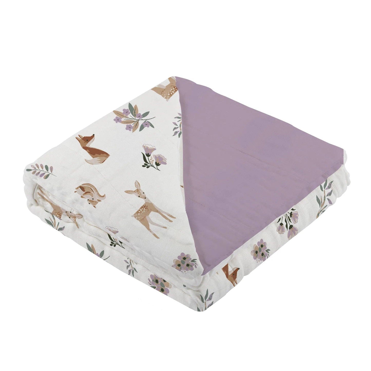 Newcastle Classics - Sierra Fox and Deer and Orchid Lavender Cotton Newcastle Blanket