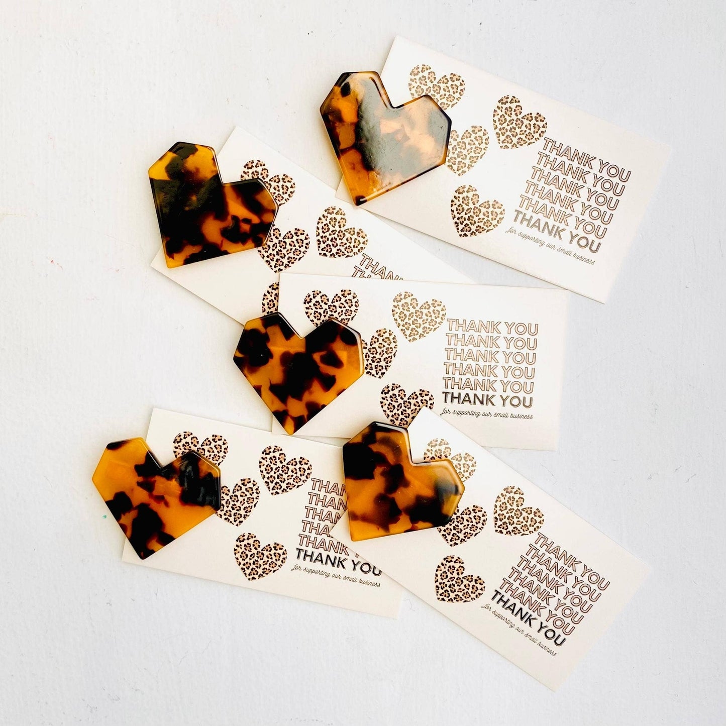 Tiny Gift Society - Thank You Gifts Leopard Heart Hair Clip | Thank You Card