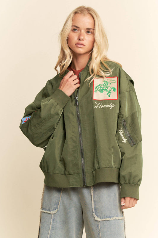 Davi & Dani - West Coast Rodeo Embroidered Bomber Jacket