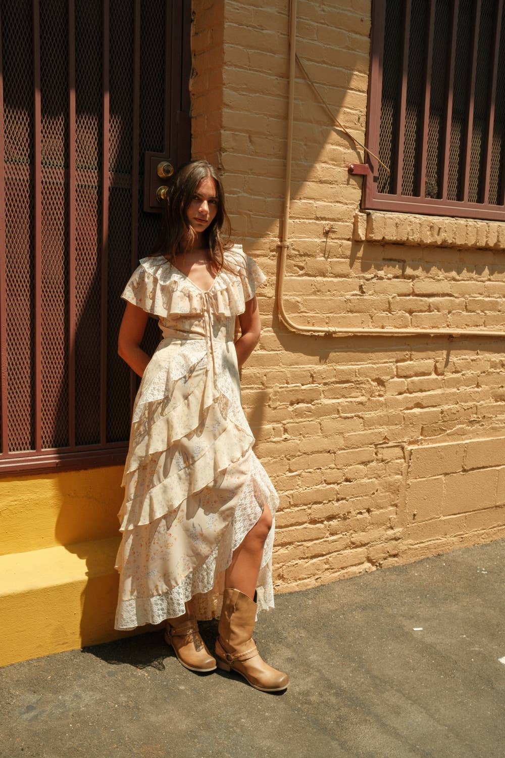 Baevely by Wellmade USA - FLORAL RUFFLE TIERED MAXI DRESS