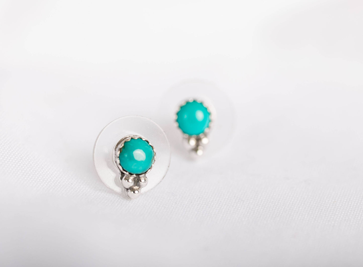 504: Turquoise Dainty Stud Earrings 925