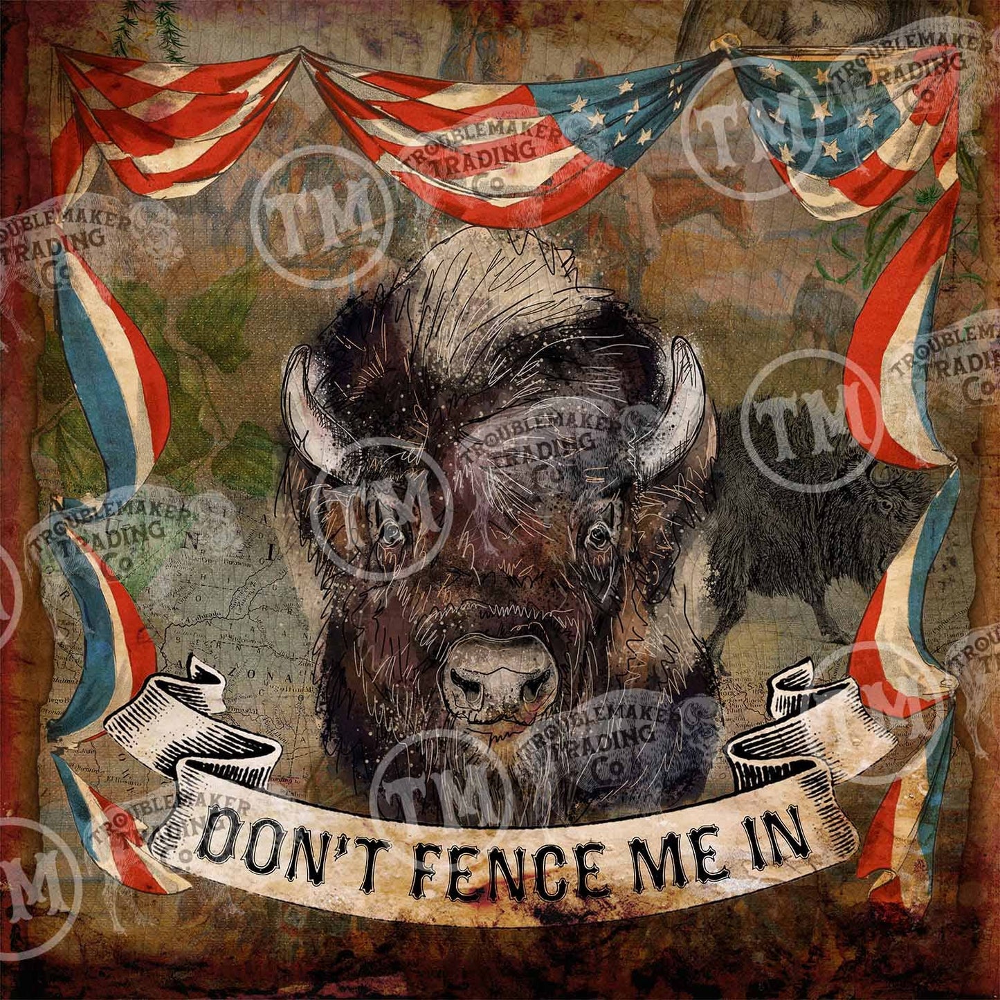 Don't Fence Me In Square Framed Canvas