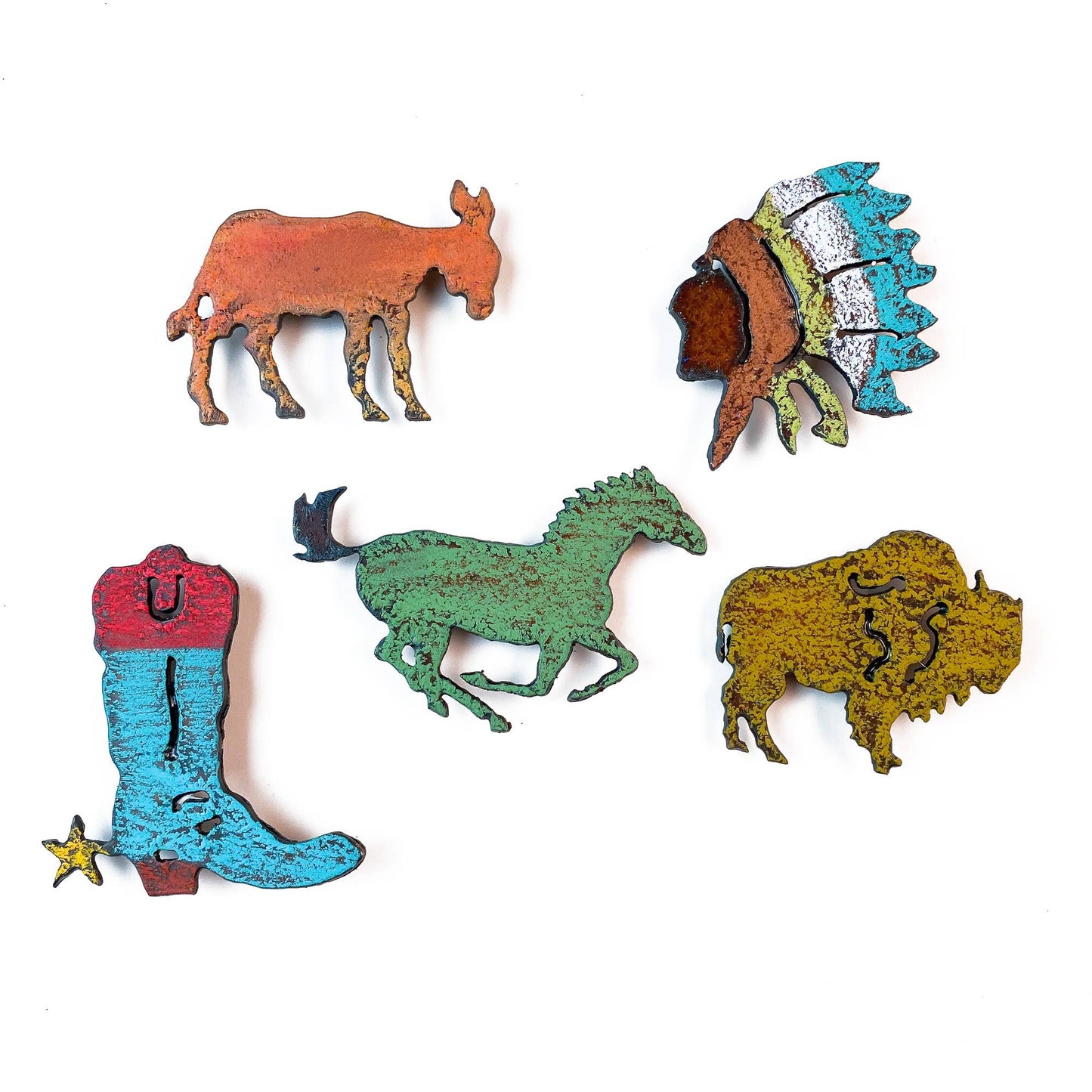 Horse Indian Boot Donkey Buffalo Magnet western southwest