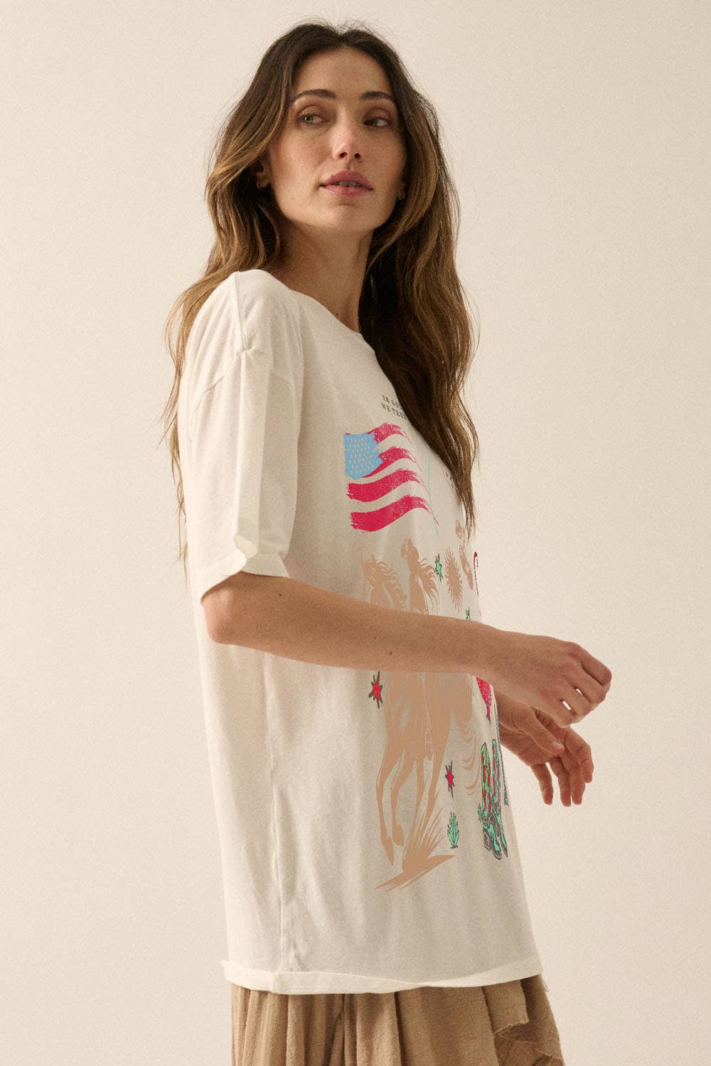 Promesa USA - Americana Vintage-Print Oversize Graphic Tee