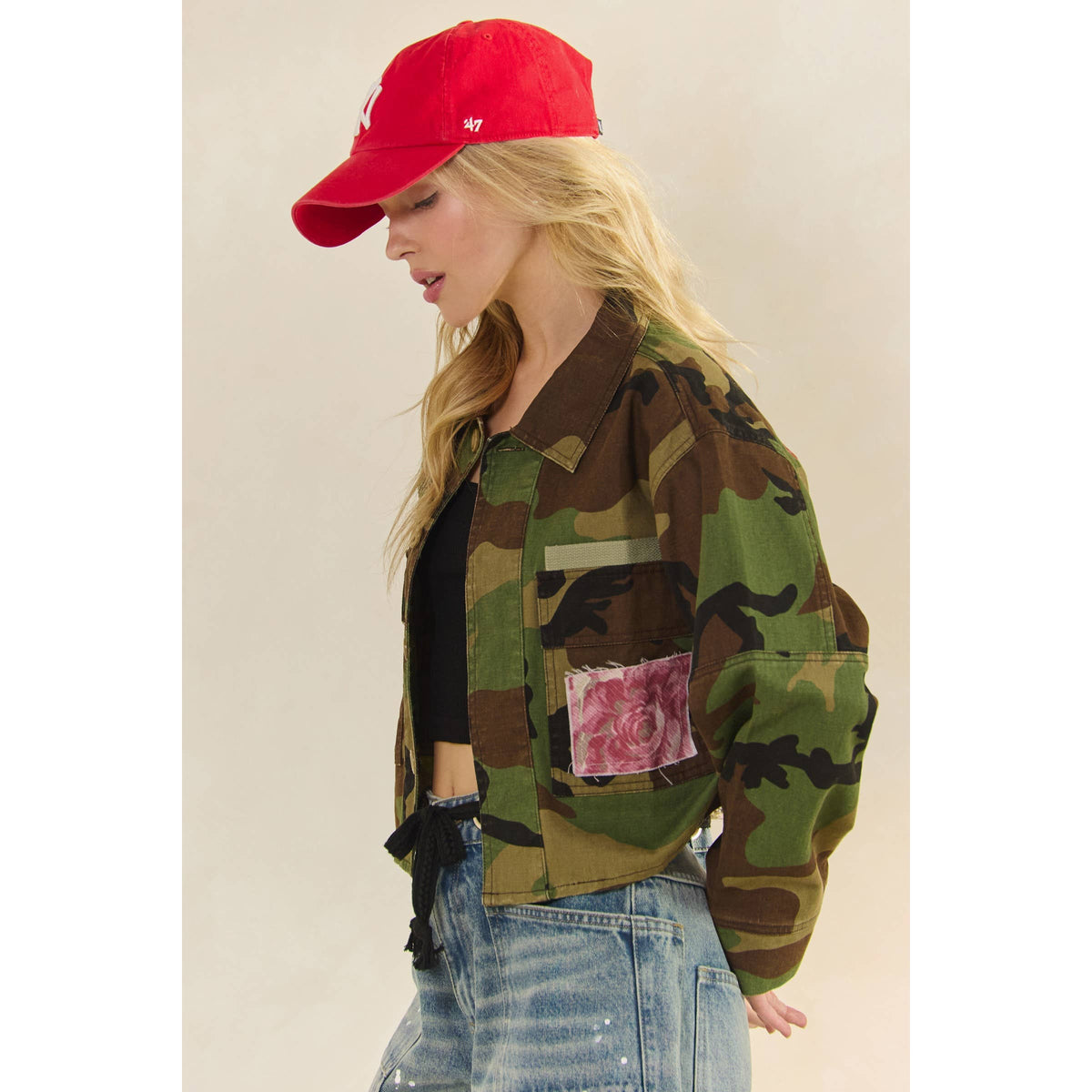 Veveret - Camo Sequins Contrast Jacket