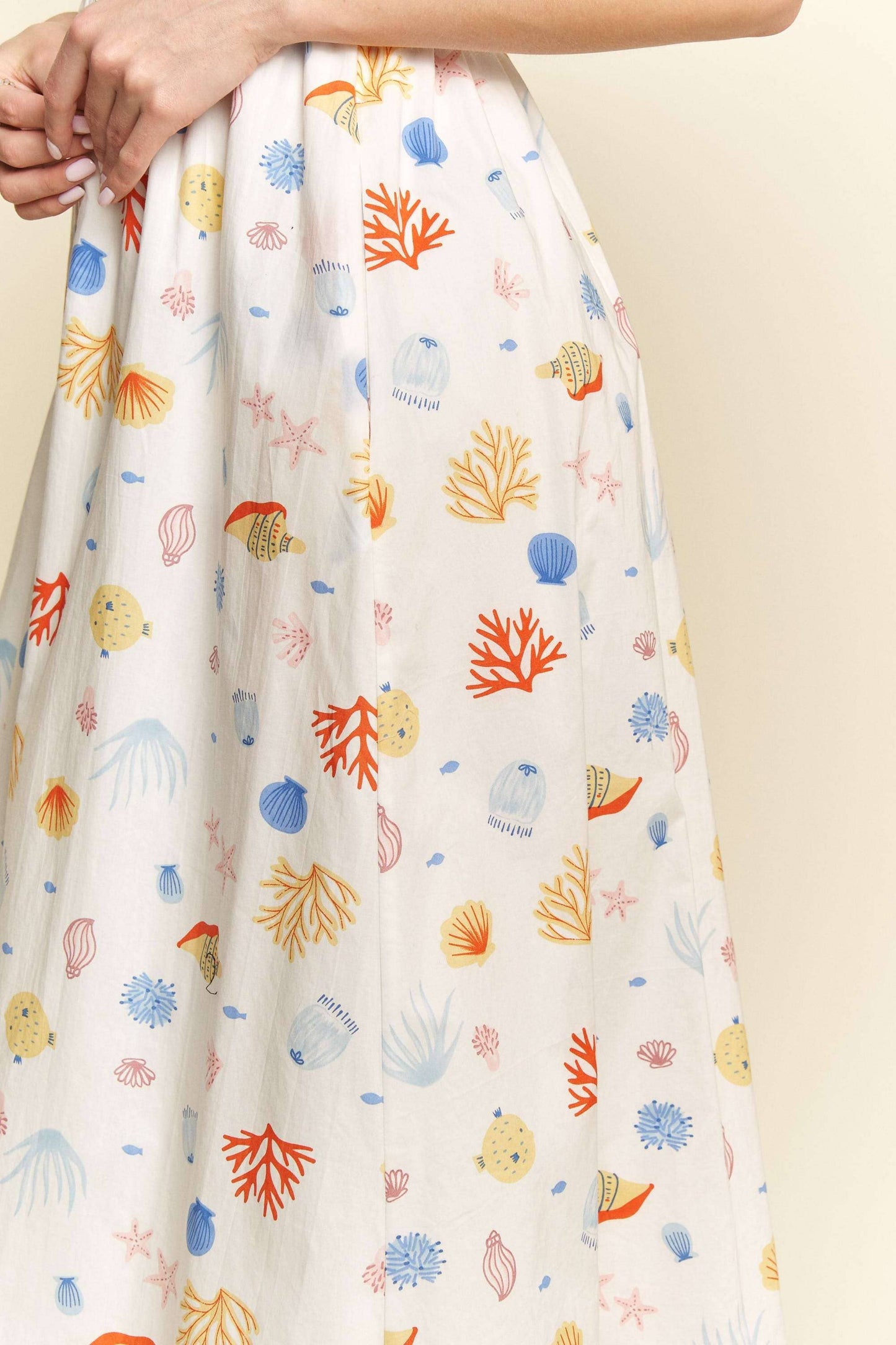 Davi & Dani - DENIM BINDING DETAIL SMOCKING SUMMER MAXI DRESS