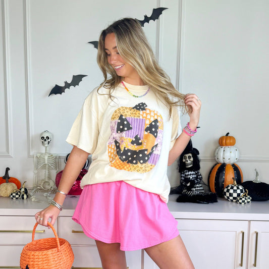 Poppy & Pine - Patchwork Jack O Lantern Youth & Adult Tee