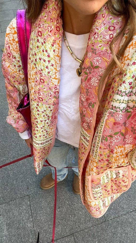 Rosa Clothing - Elysane Cottagecore Floral quilted jacket