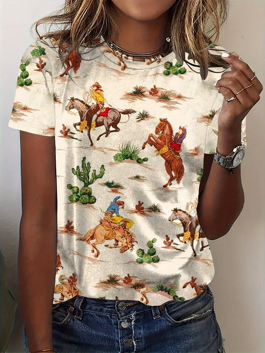 Rosa Clothing - Cowboy Rodeo Western Graphic T-Shirt