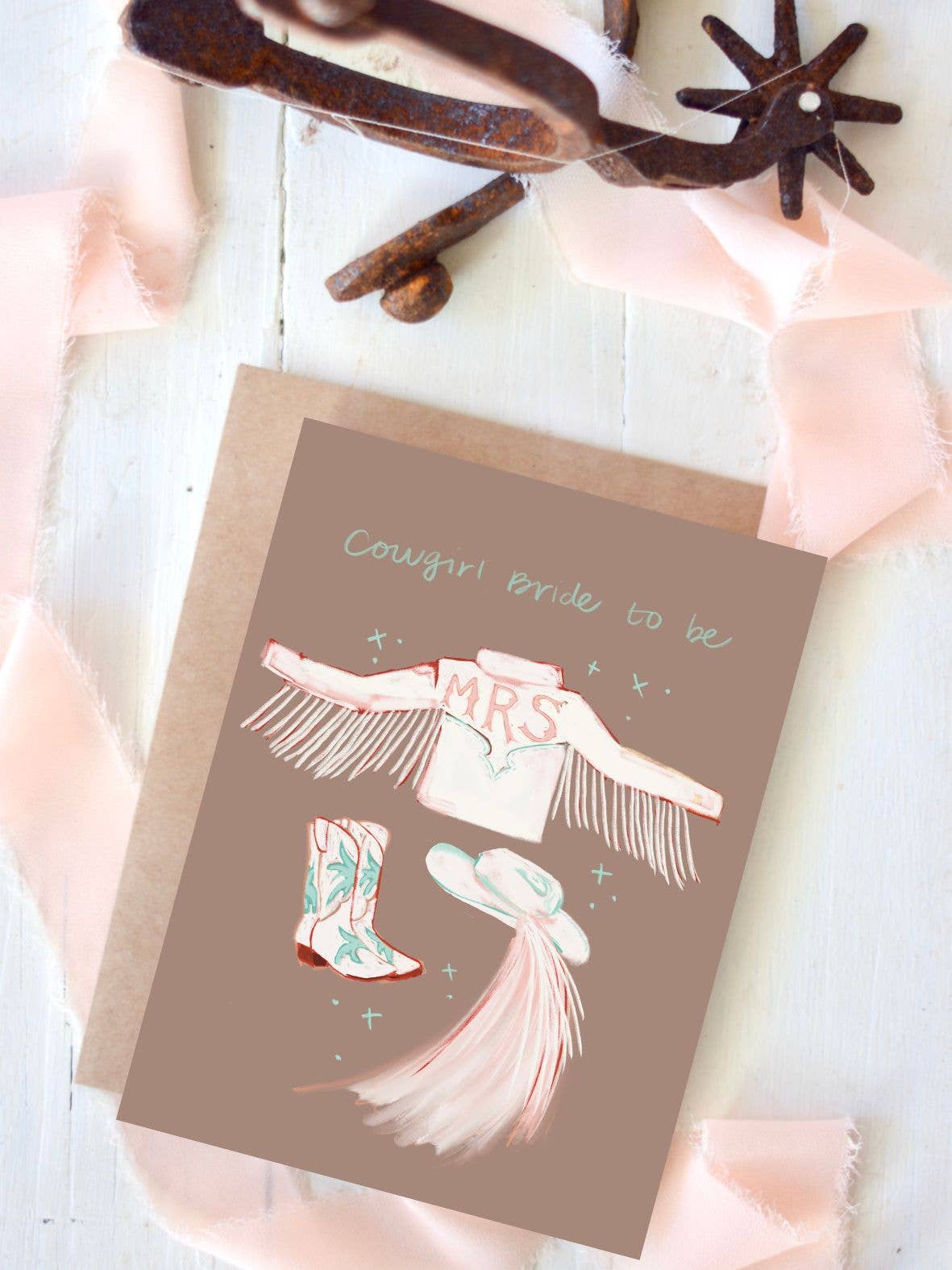 Cowgirl Bride to Be Bridal Shower Card