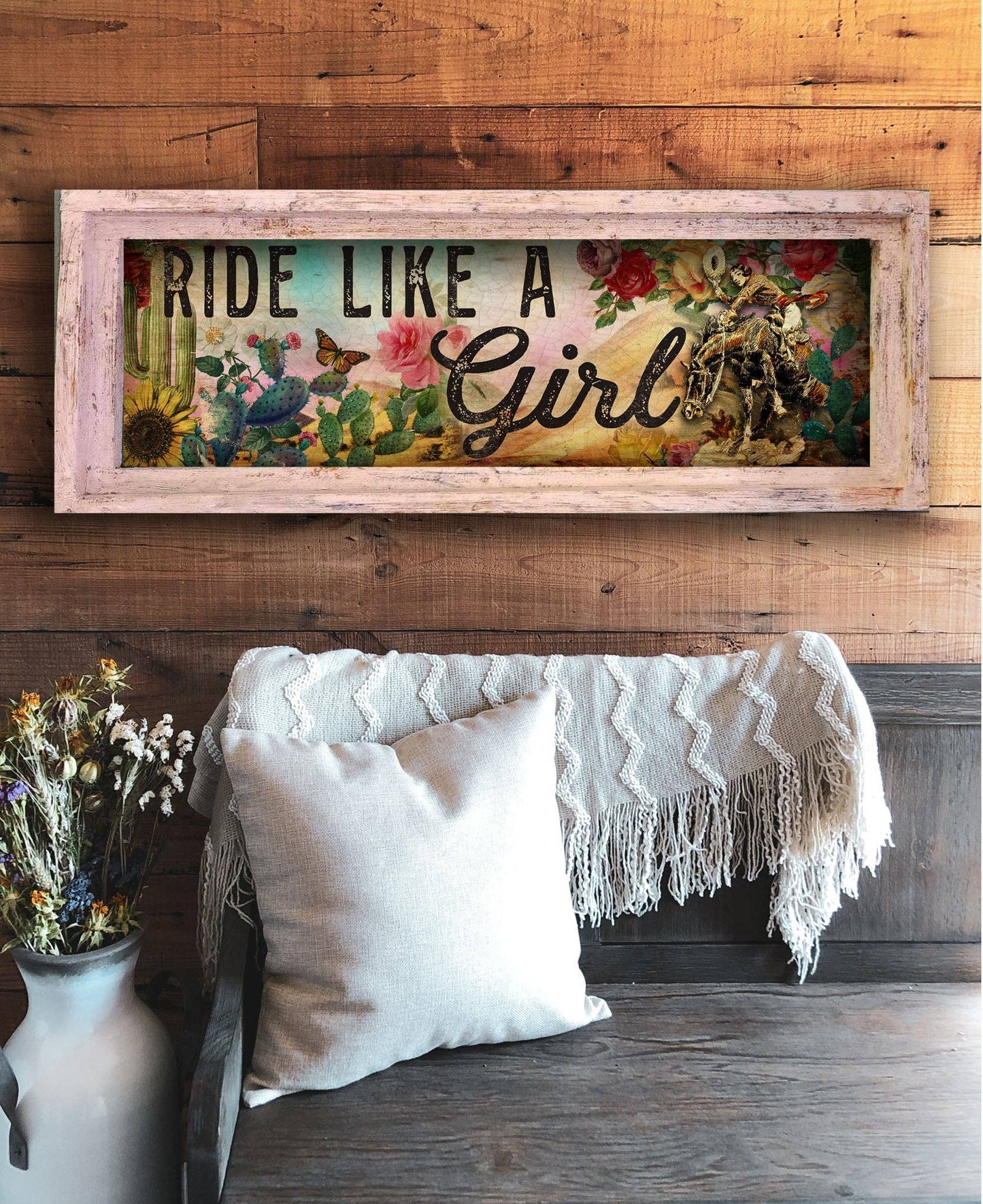 RIDE LIKE A GIRL - Small 11"x 28" Rectangle Artwork