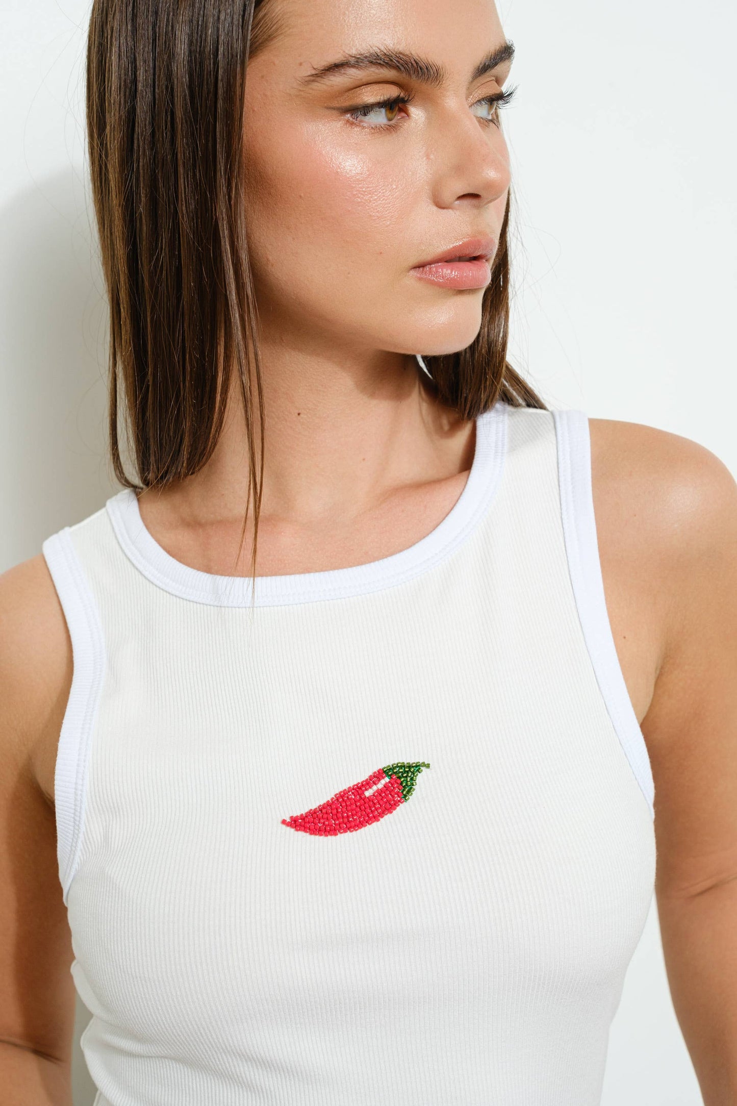 Pretty Garbage - CHILI BEADED TANK - Trendy, Casual, Playful