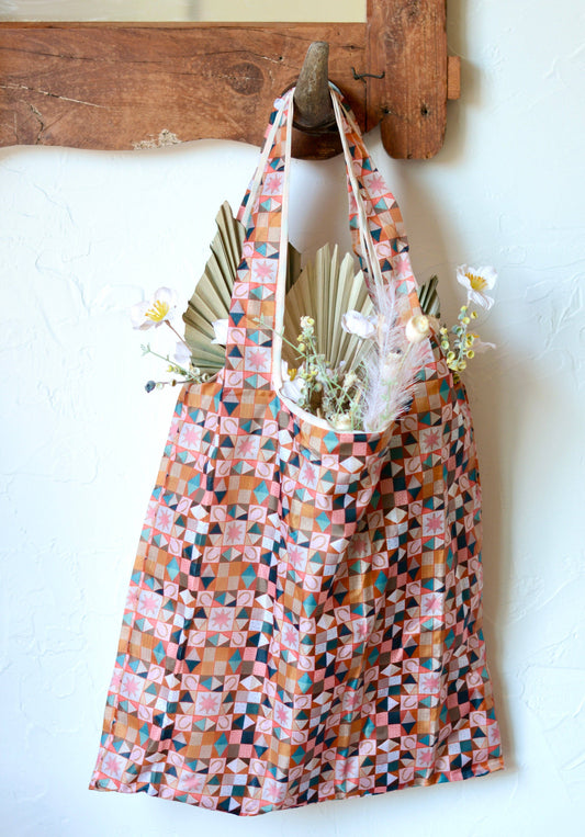 Vintage Ranch Patchwork Reusable Tote Bag