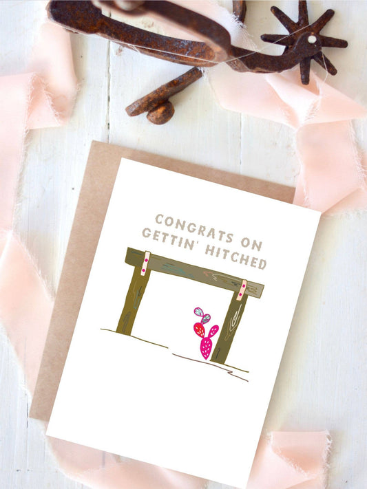 Congrats on Gettin' Hitched Wedding Card Wedding Card