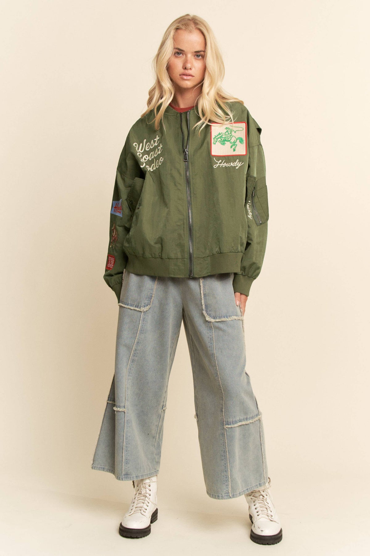 Davi & Dani - West Coast Rodeo Embroidered Bomber Jacket