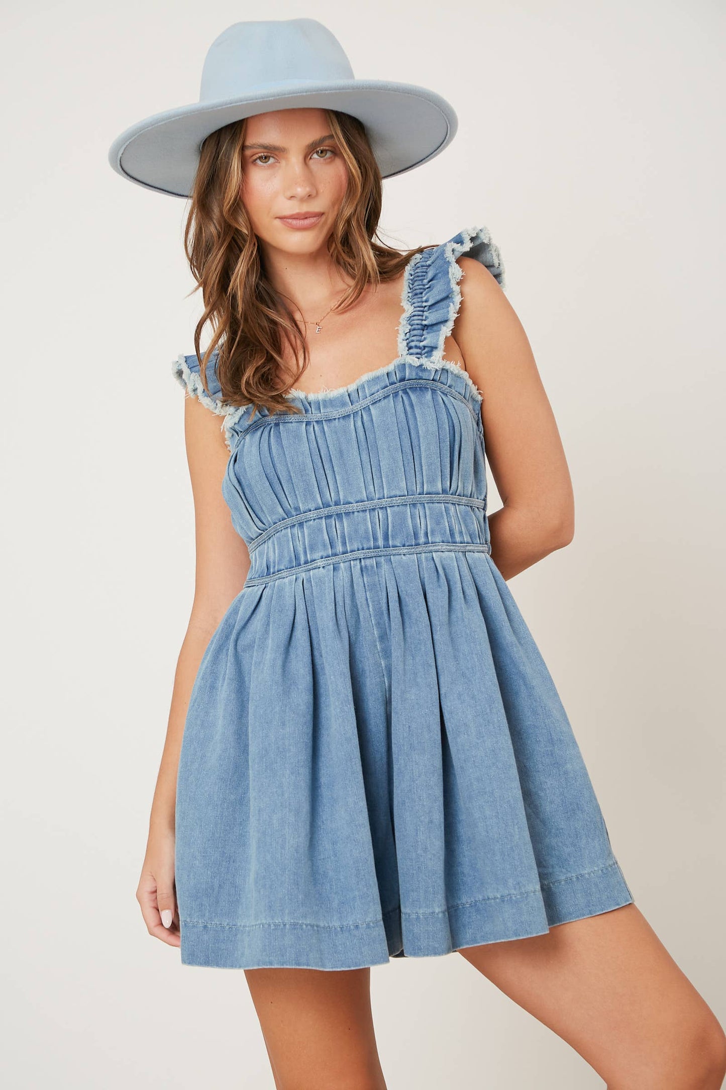 Washed Denim Romper