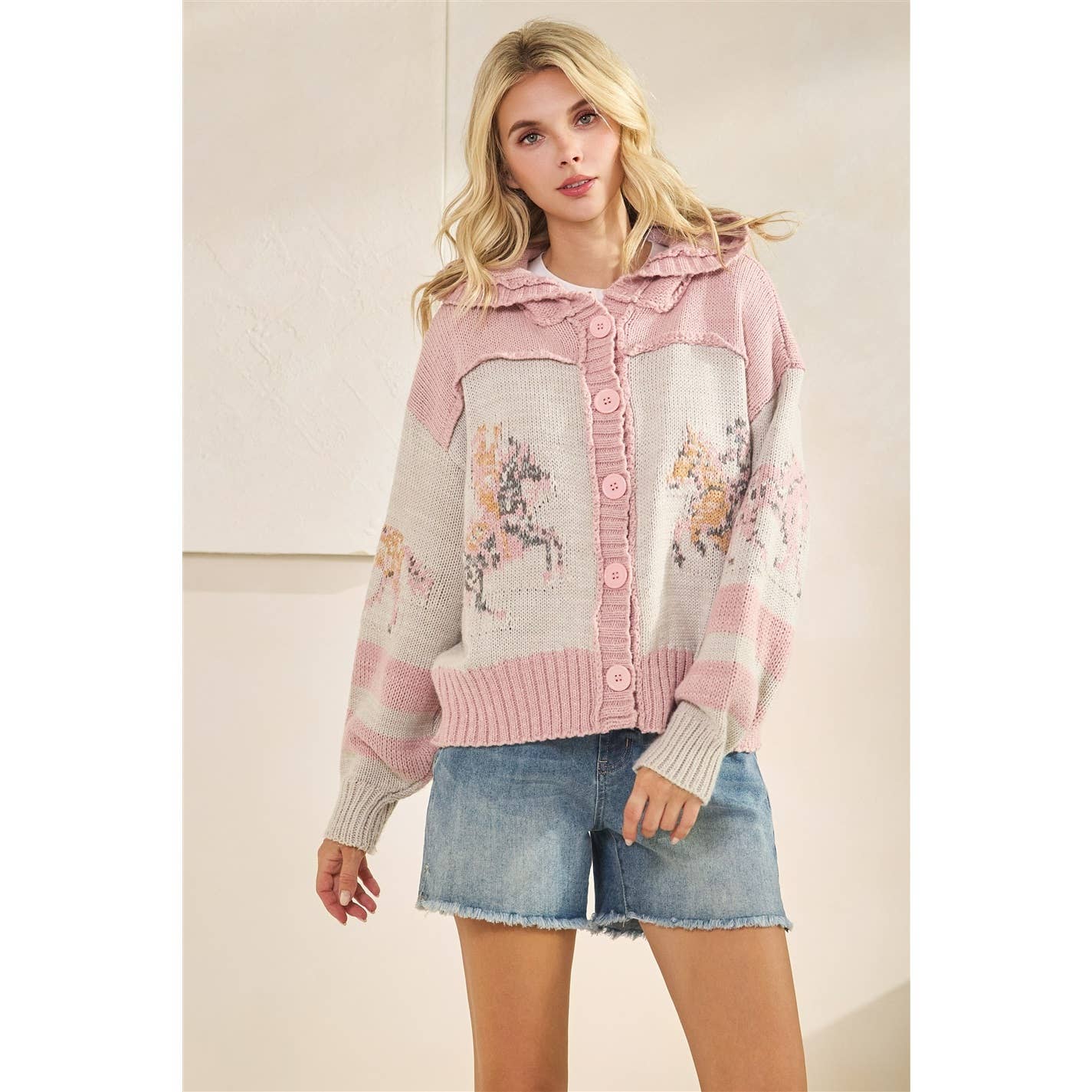 Veveret - Sweater with Horse Print