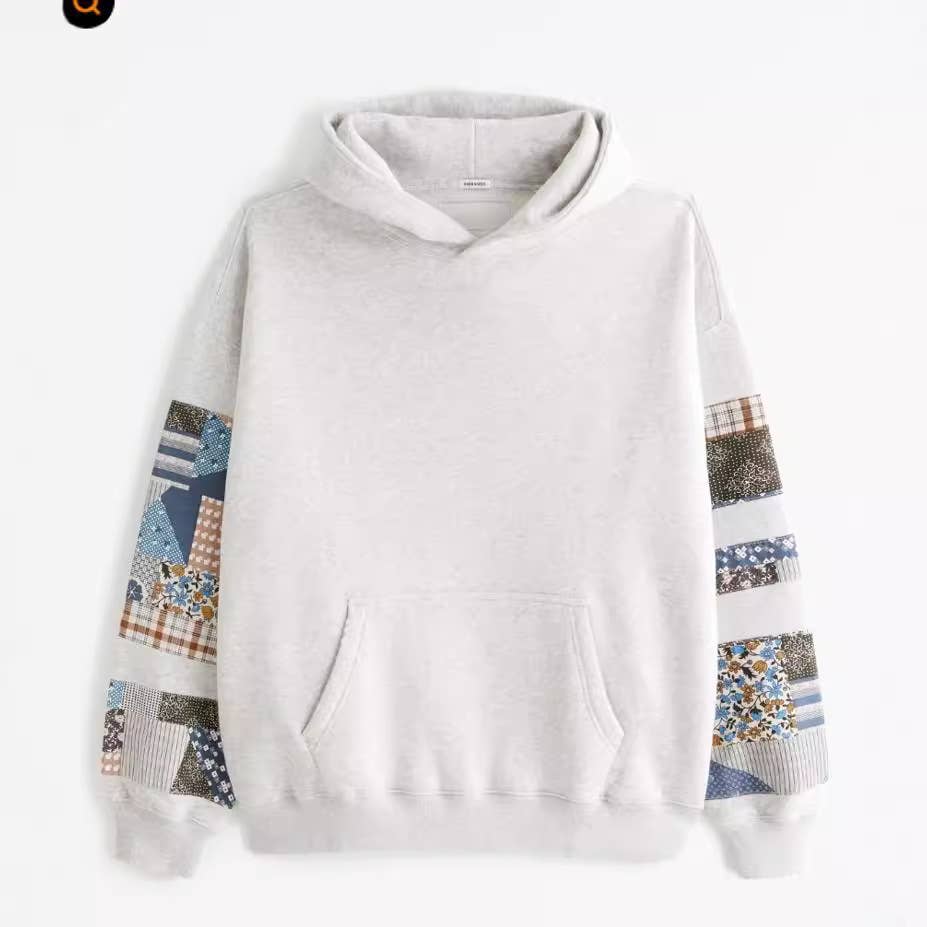 Rosa Clothing - Printed Hooded Sweatshirt Vintage Jacket