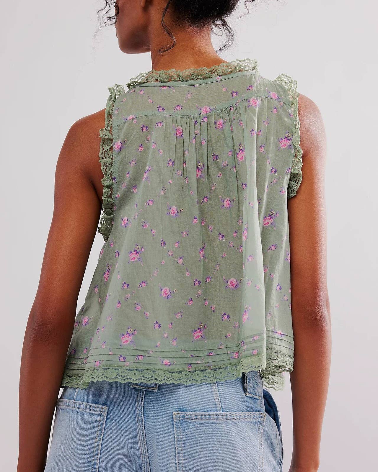 Rosa Clothing - Y2K Sexy Lace Patchwork Buttons Camisole