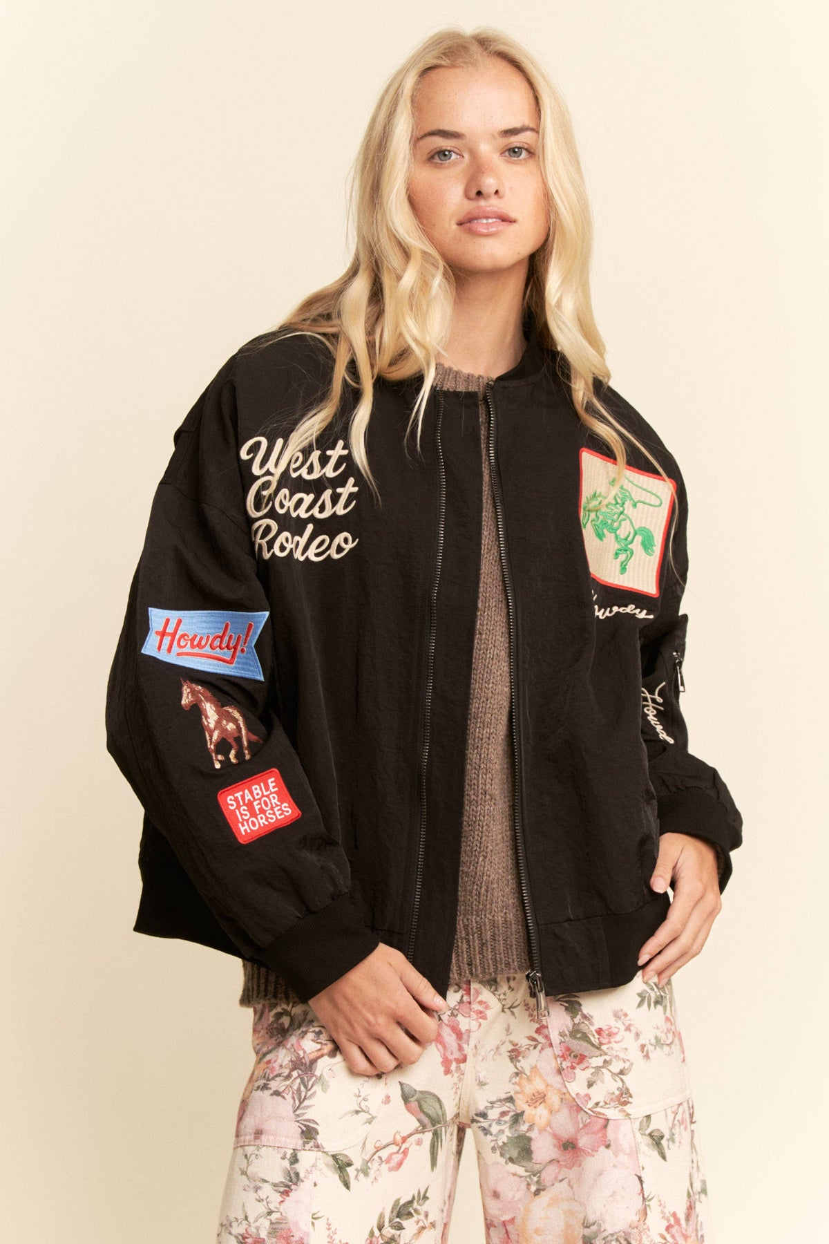Davi & Dani - West Coast Rodeo Embroidered Bomber Jacket
