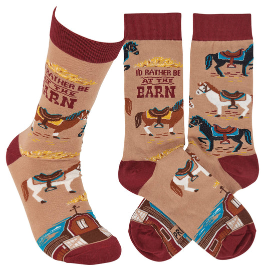 Primitives by Kathy - Rather Be At The Barn Socks