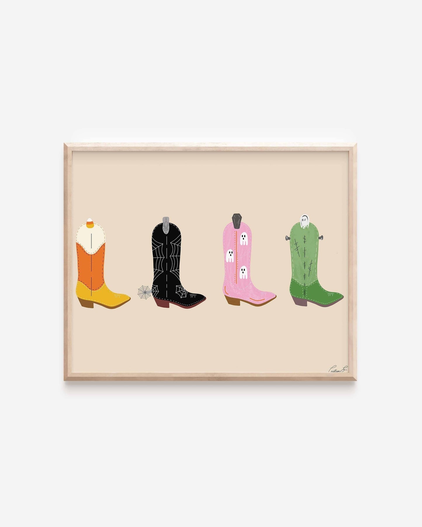 Halloween Cowgirl 4 Boots | Autumn Fall Art | Halloween Art