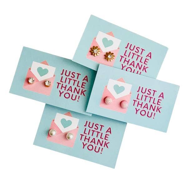 Thank You Stud Earrings Card