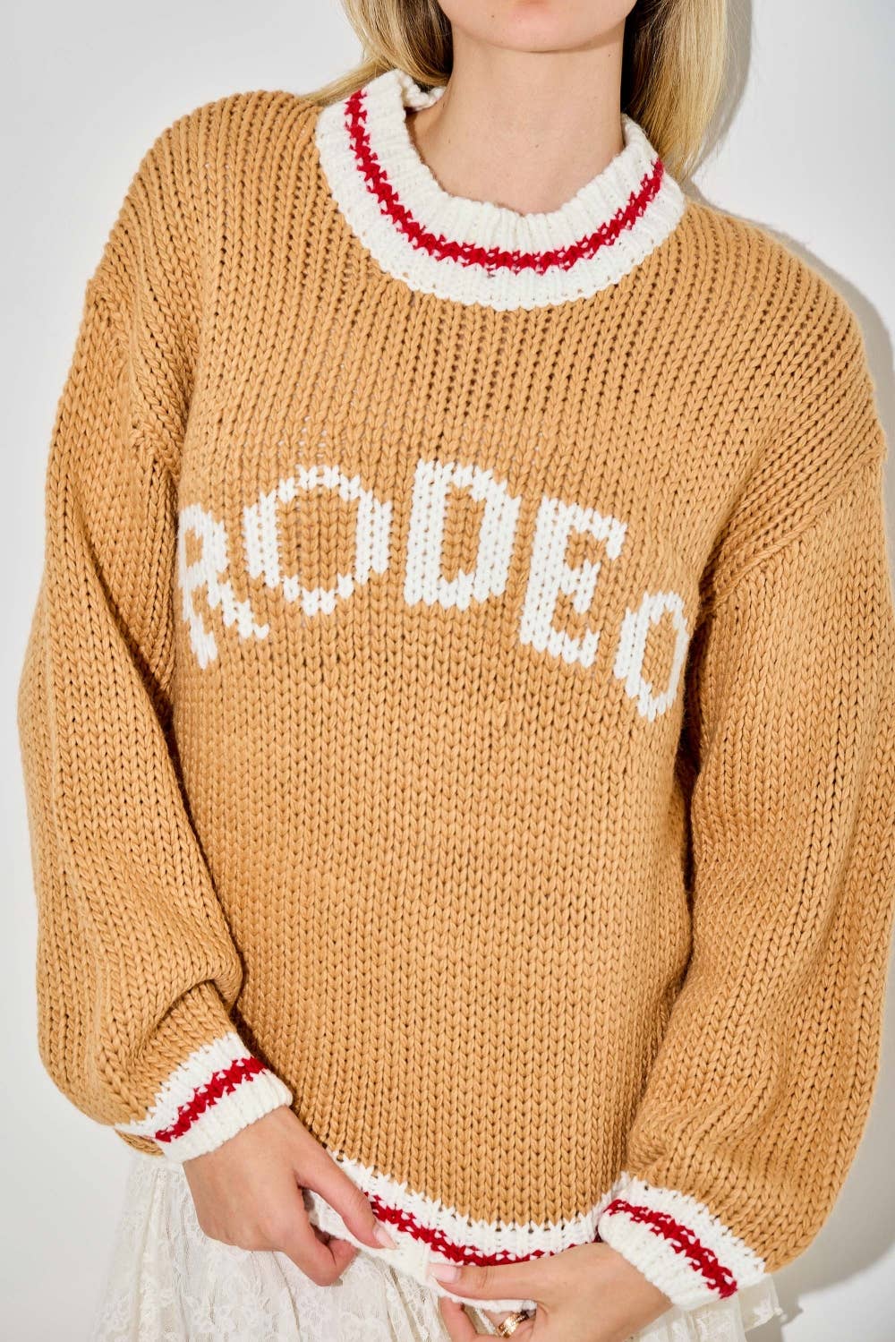 Baevely by Wellmade USA - RODEO KNIT SWEATER