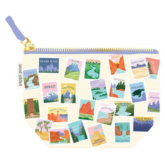 Pippi Post - National Parks Stamps Canvas Pouch