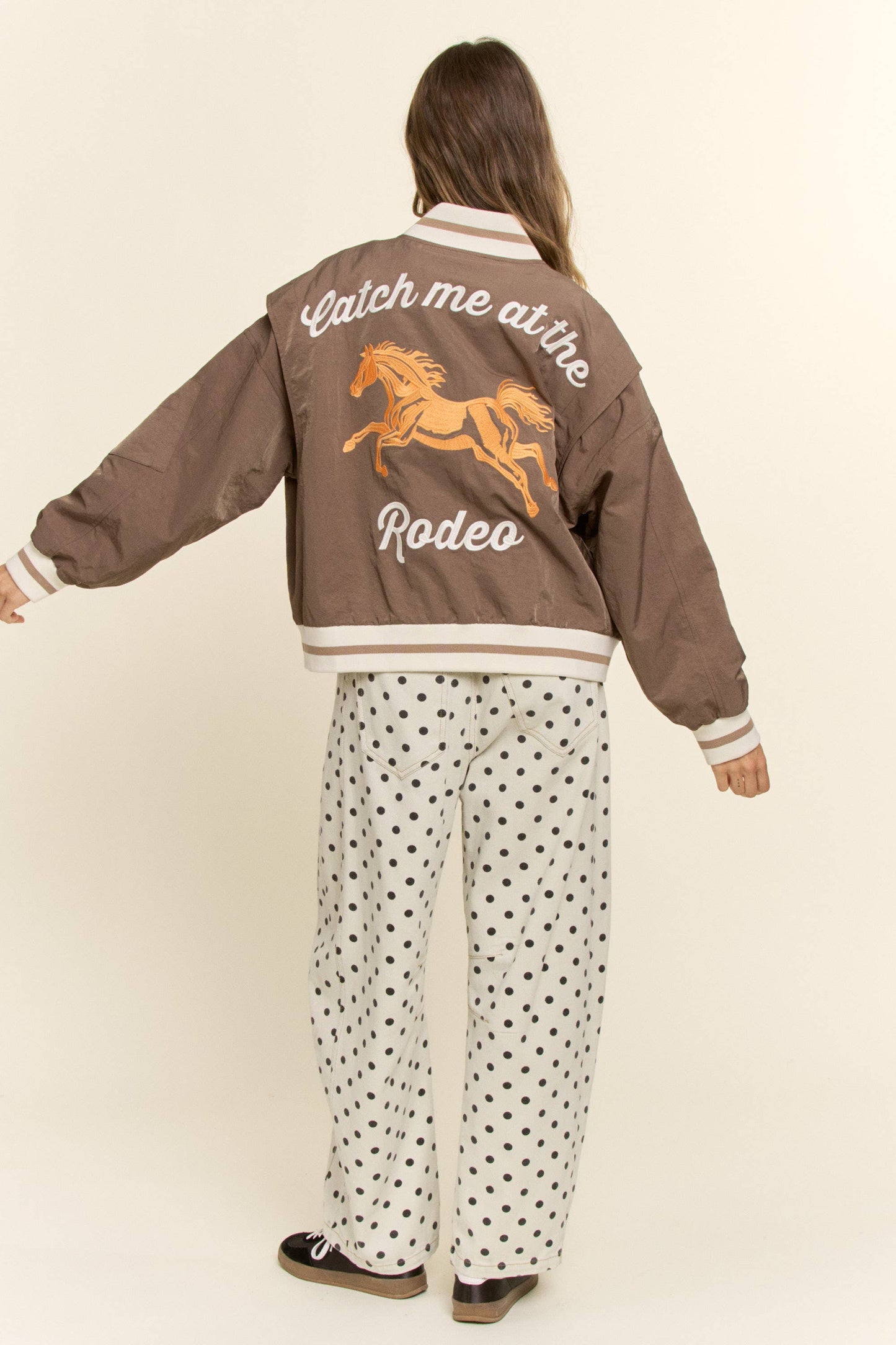 Davi & Dani - Retro Rodeo Embroidered Bomber Jacket