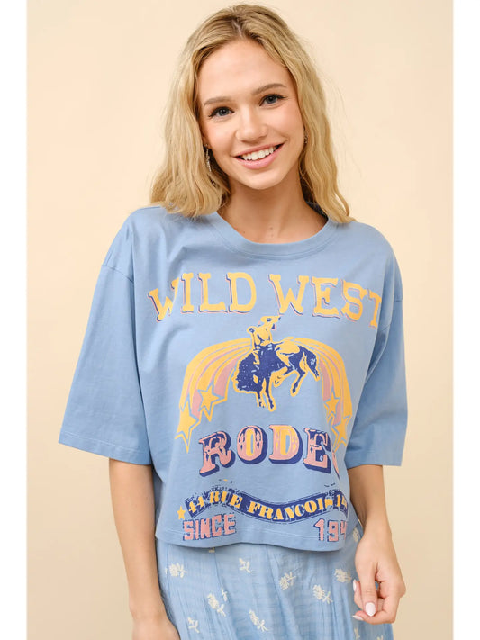 Western Graphic Crop Tee