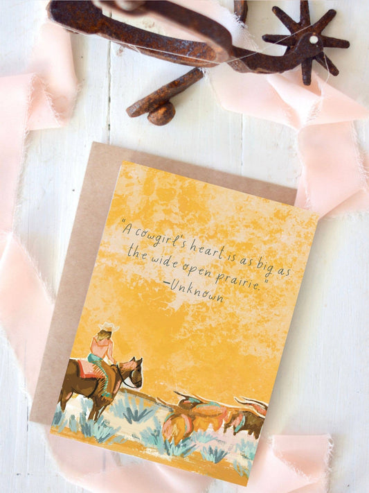 A Cowgirl's Heart Western Birthday, Congrats Greeting Card