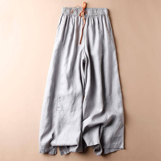 Rosa Clothing - Comfy Daily Elastic Waist Drawstring Wide Leg Pants