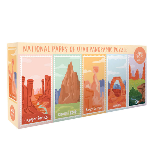Pippi Post - National Parks Of Utah - 400 Piece Panoramic Jigsaw Puzzle