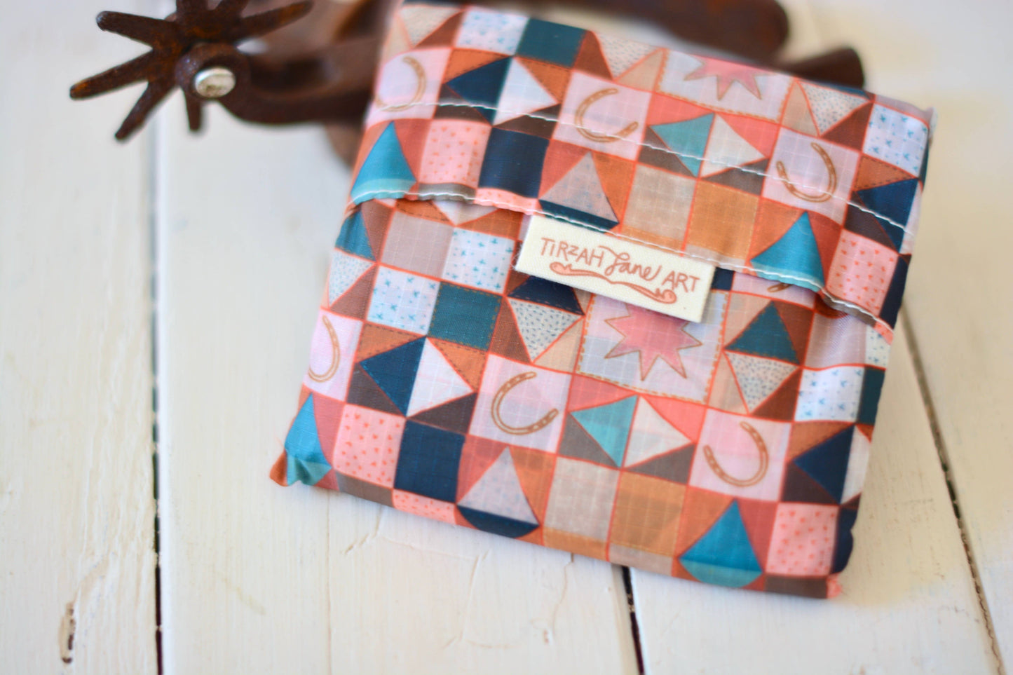 Vintage Ranch Patchwork Reusable Tote Bag