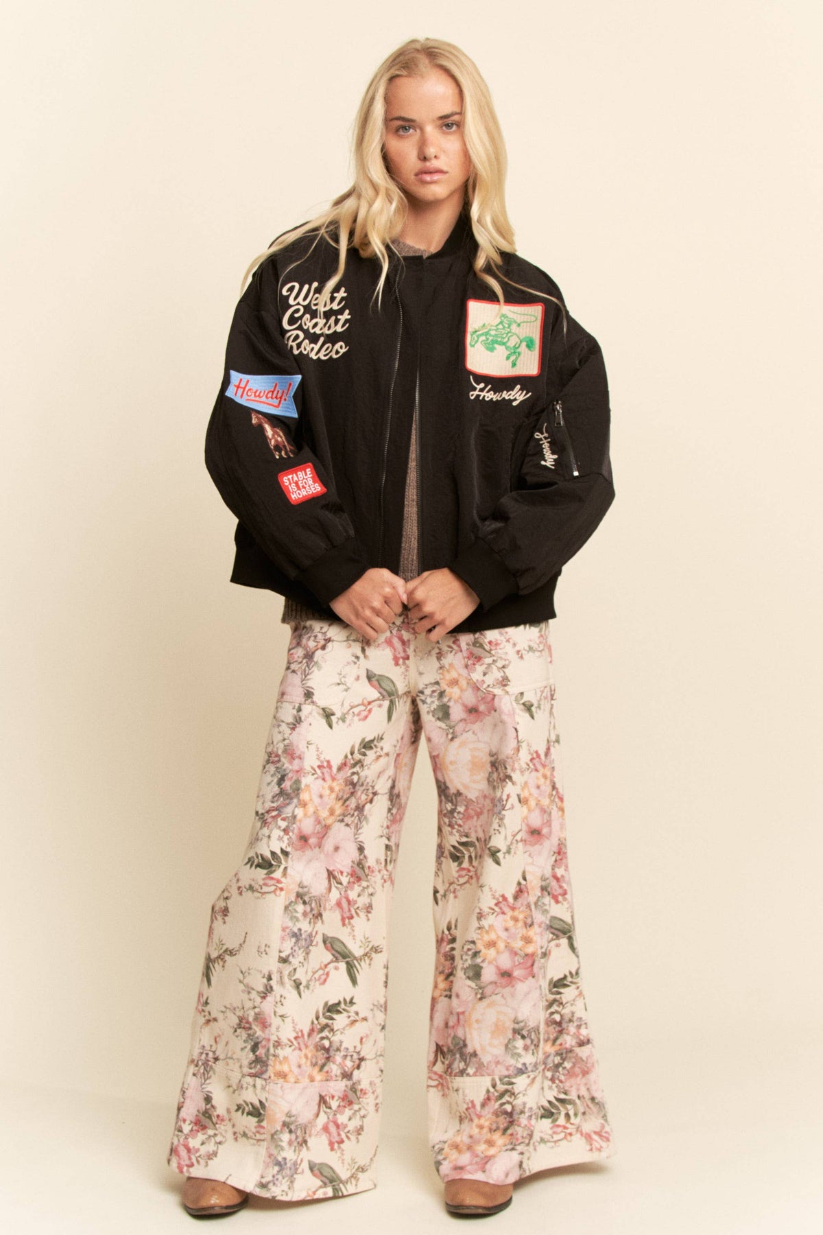 Davi & Dani - West Coast Rodeo Embroidered Bomber Jacket