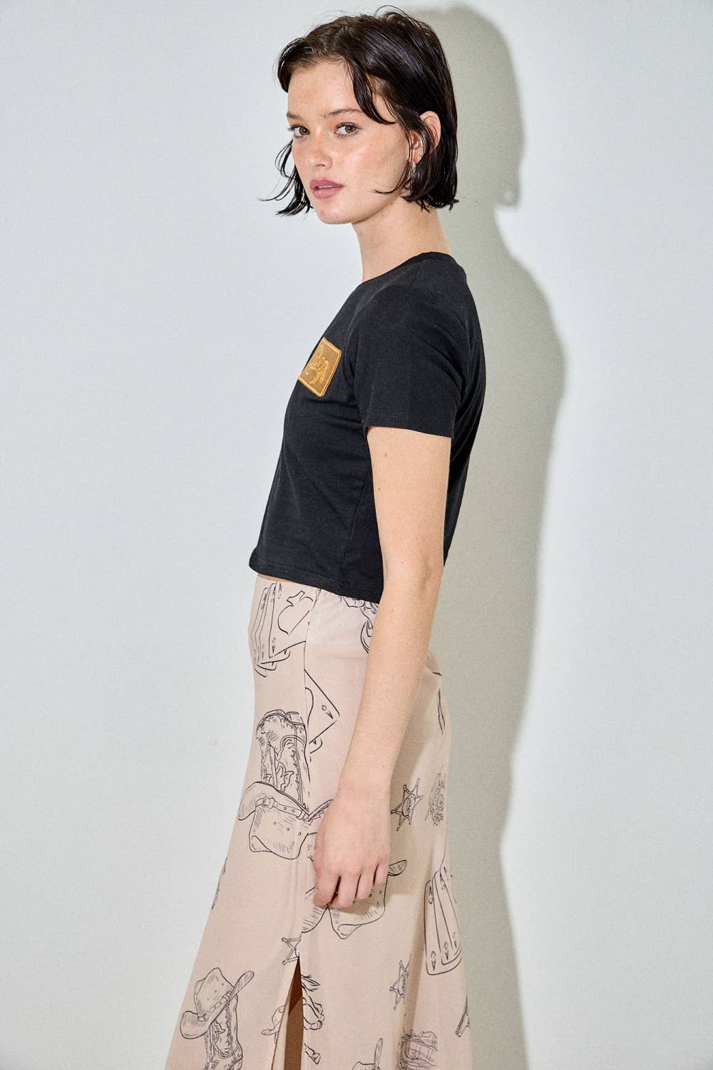 Baevely by Wellmade USA - Equestrian Horse Patch Cropped Baby Tee