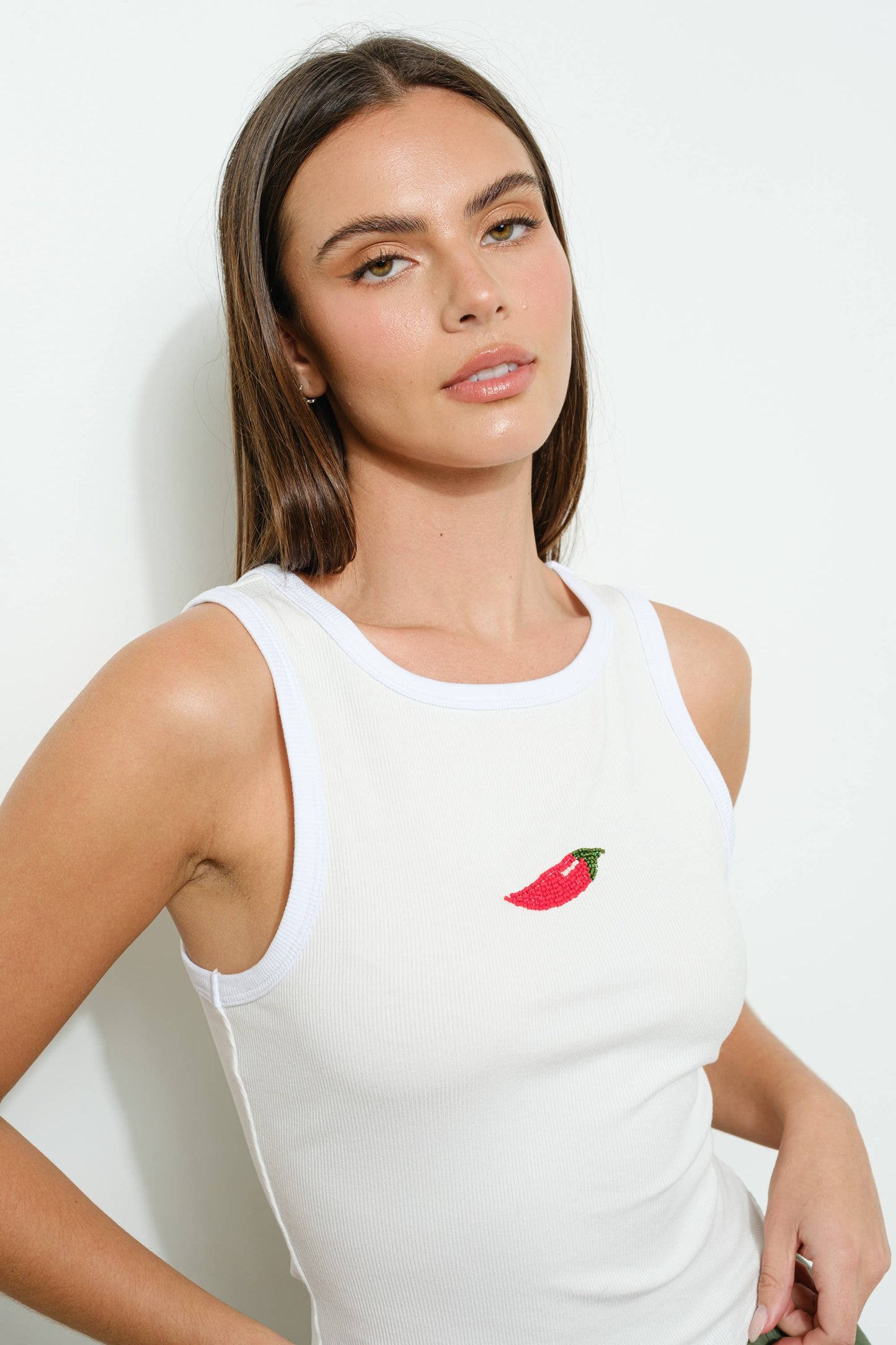 Pretty Garbage - CHILI BEADED TANK - Trendy, Casual, Playful