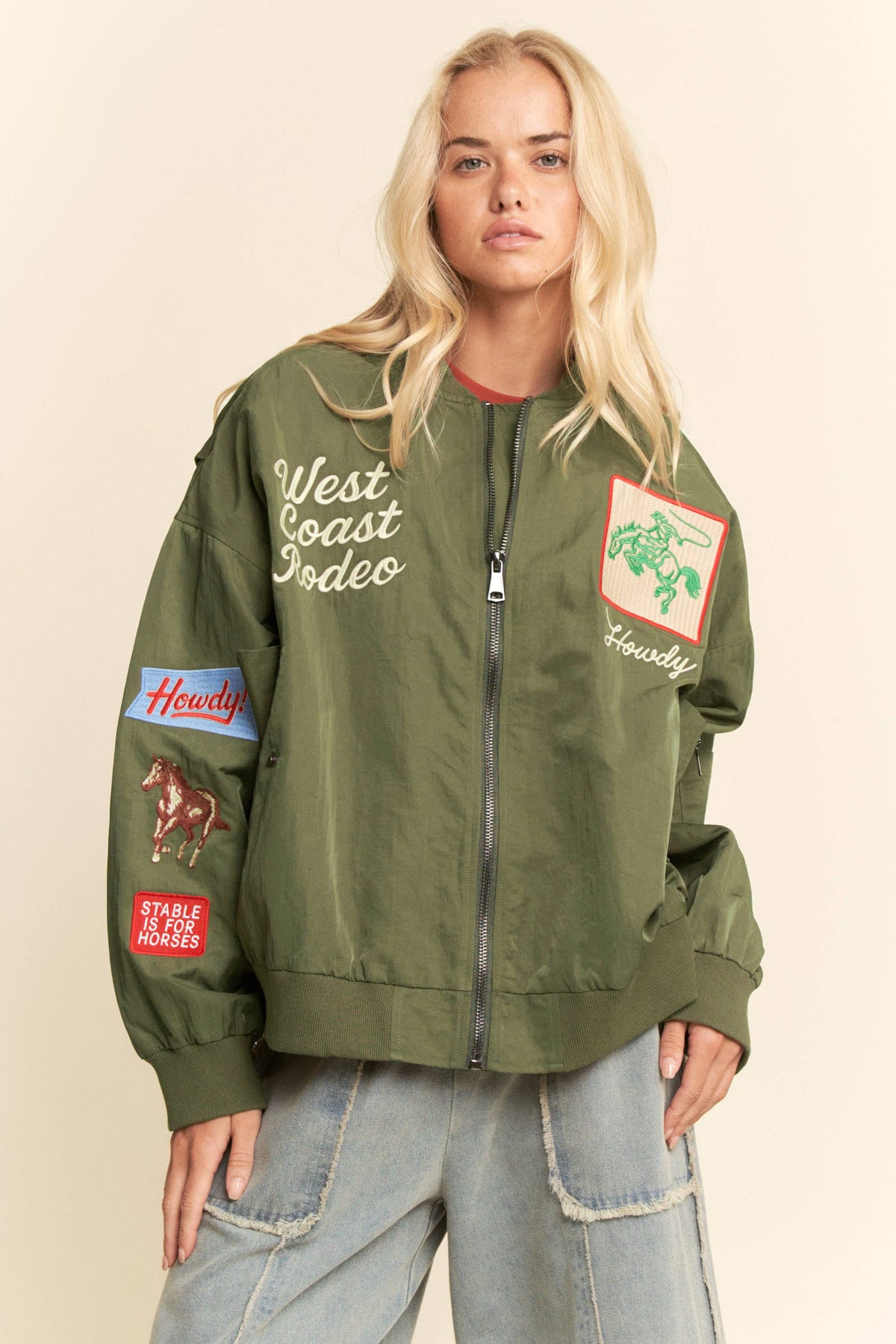 Davi & Dani - West Coast Rodeo Embroidered Bomber Jacket