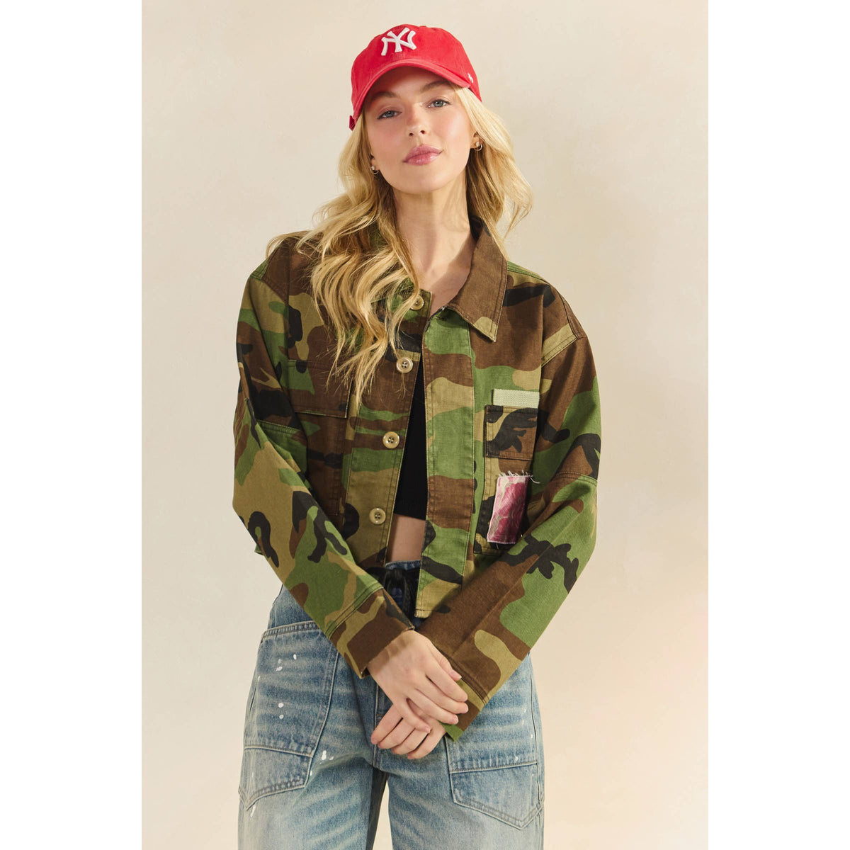 Veveret - Camo Sequins Contrast Jacket