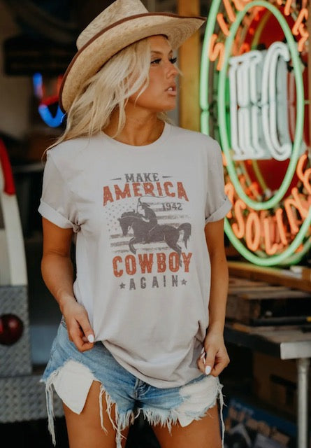 1942 America Cowboy Western Graphic Tee