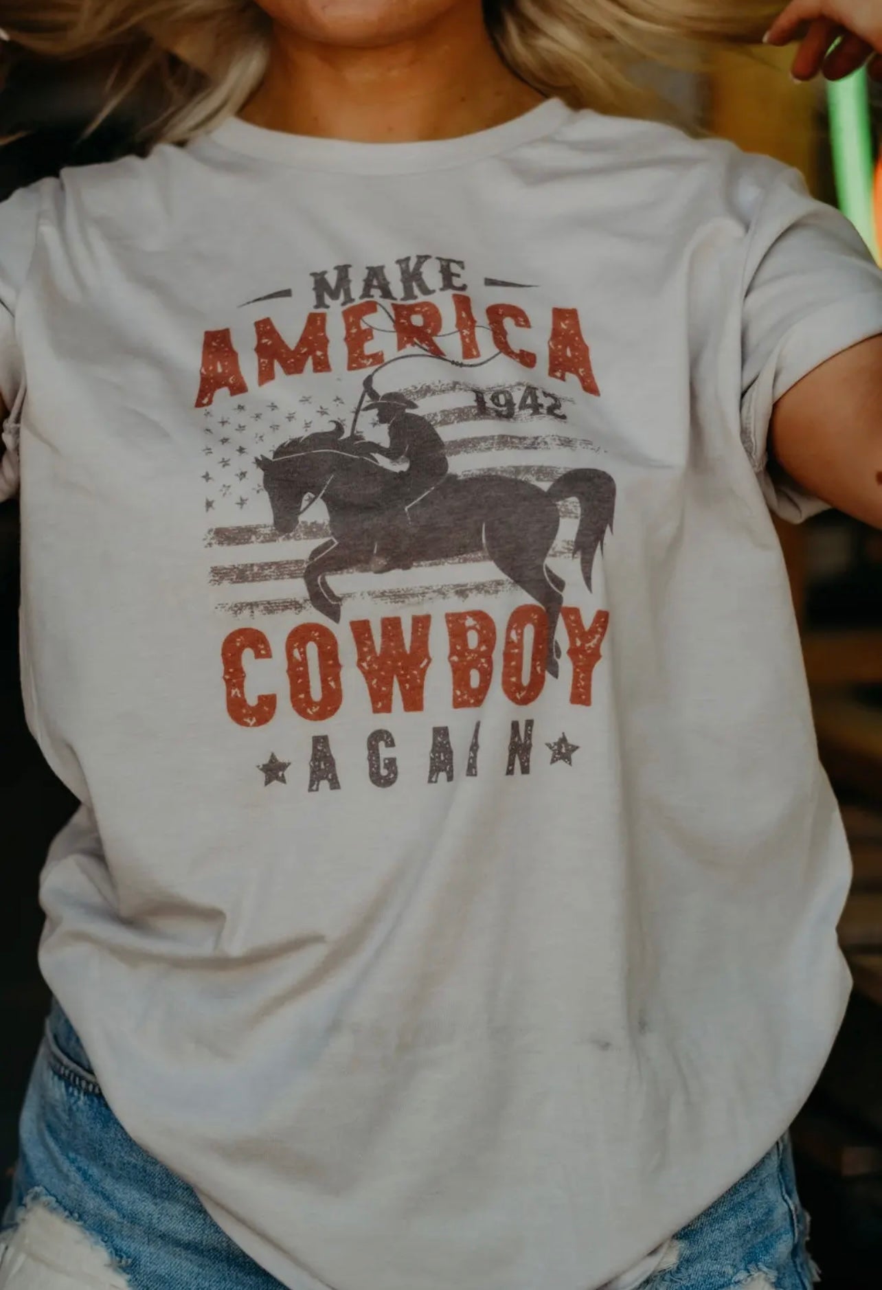 1942 America Cowboy Western Graphic Tee