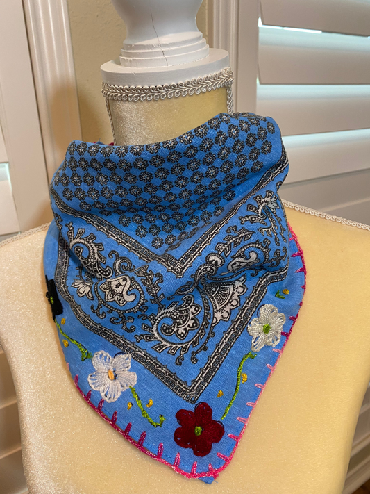 Blue Daisy Scarf