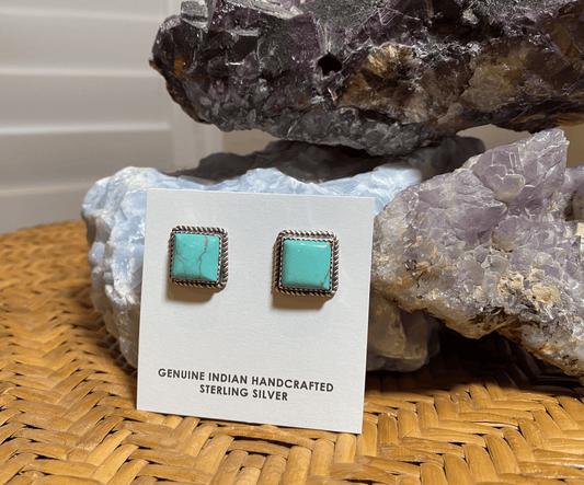 Square Turquoise Earrings