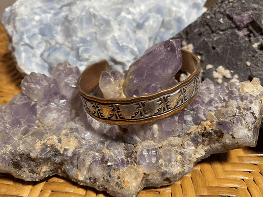 Copper and Silver Stamp Cuff