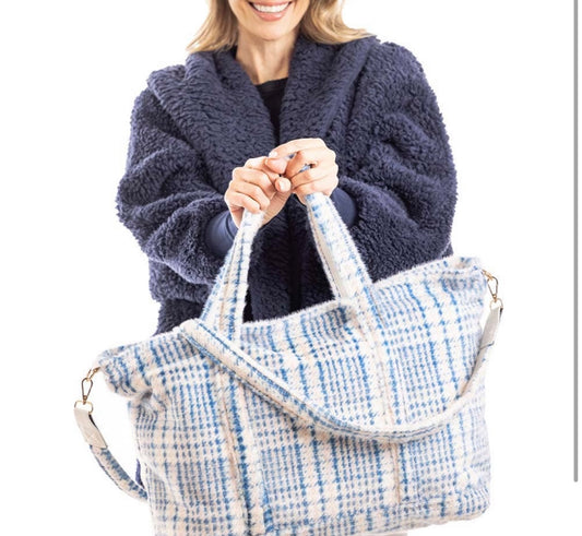 OverNight Faux Fur Bag Blue 💠